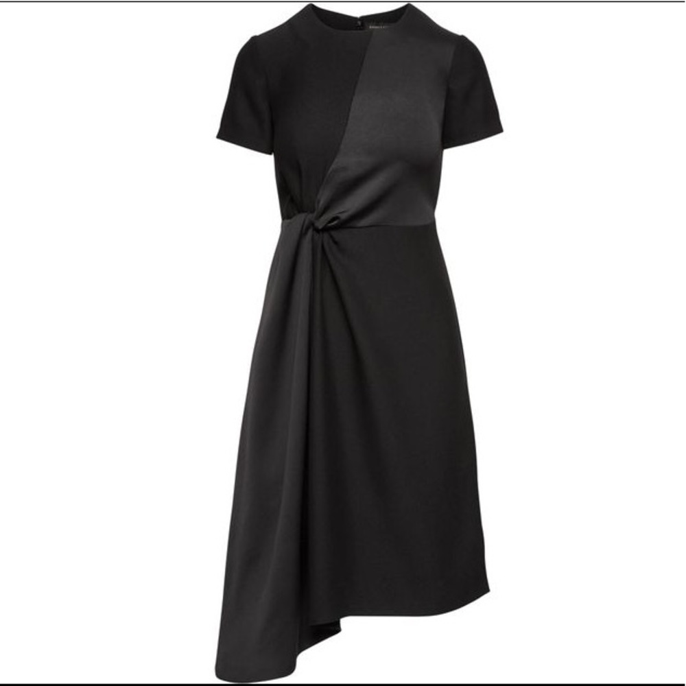 Mixed Media, Asymmetrical Hem, Twist LBD